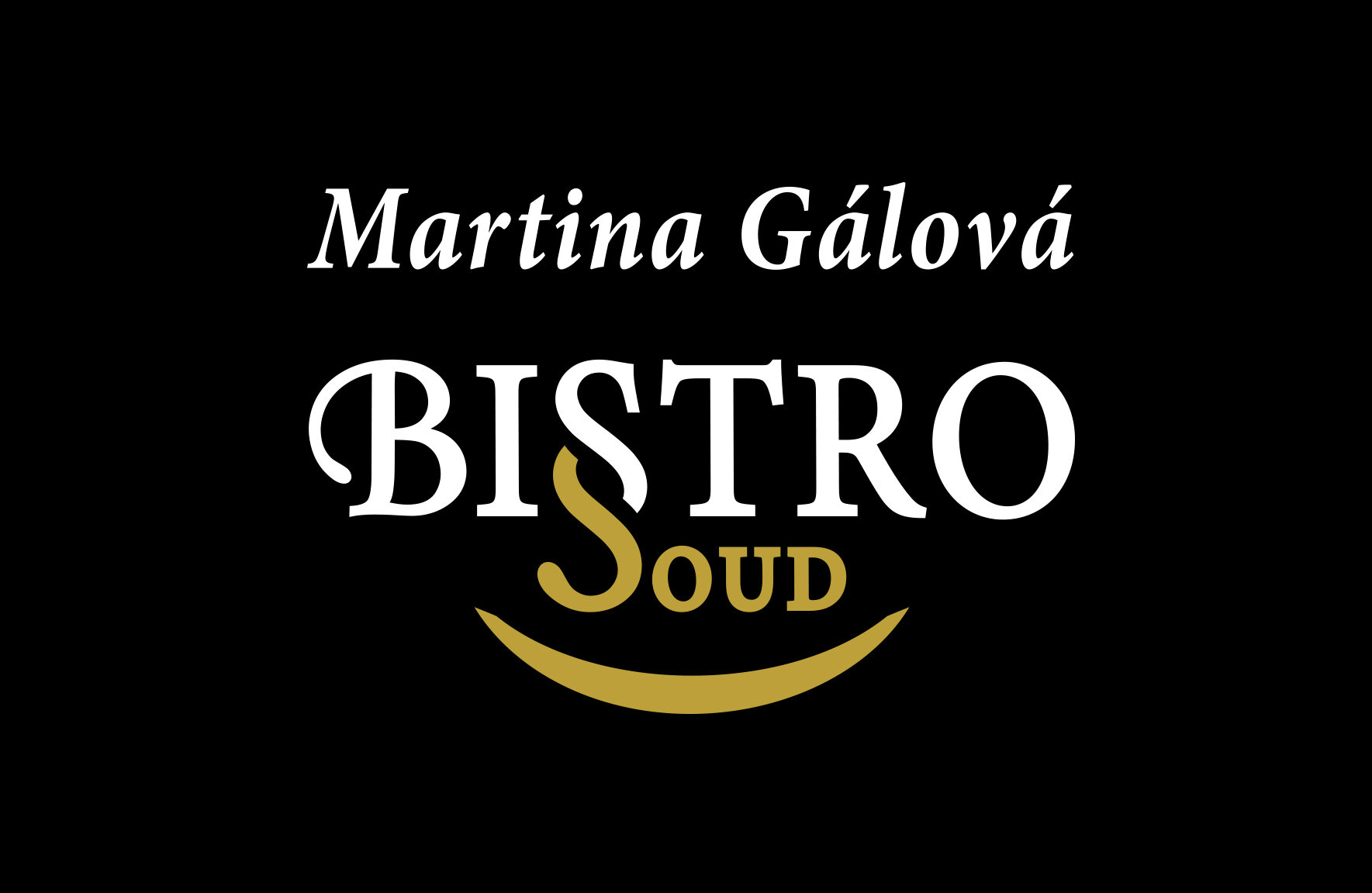 Martina Gálová, černé pozadí s bílým a zlatým písmem, zmenšené